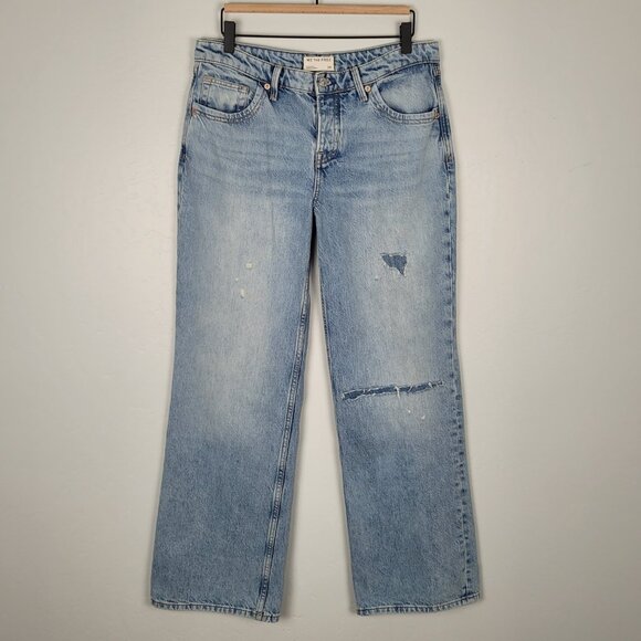 Free People We The Free Tennessee Low Rise Boyfriend Jeans Montrose Blue Size 28 - Picture 3 of 13